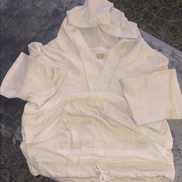 Free People Free-est Over-Sized Cream Pullover Hoodie Size M NWOT - Picture 1 of 4